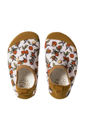 Pommegrenate waterschoenen wit/bruin/oranje