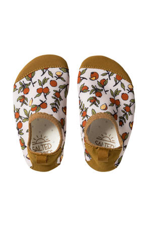 Pommegrenate waterschoenen wit/bruin/oranje
