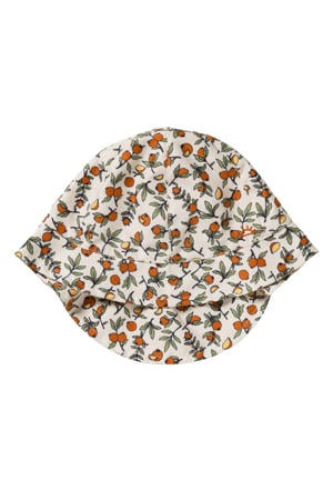 zonnehoedje offwhite/oranje