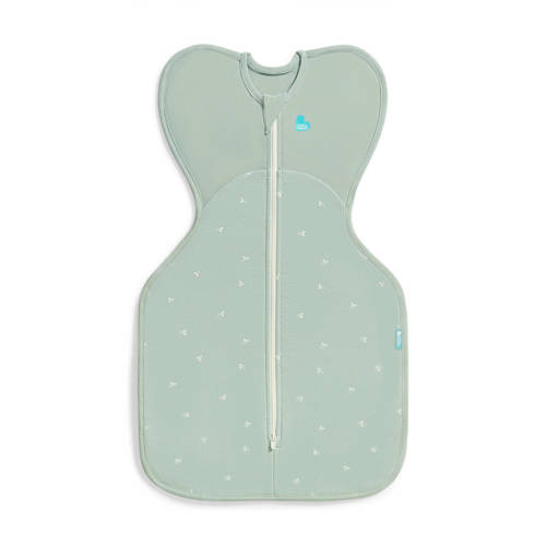 Love to Dream inbakerslaapzak Fase 1 Swaddle UP 2-laags 1.5 Olive Twigs Inbakerdoek Groen 0-3 mnd afbeelding