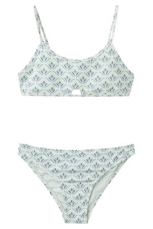 crop bikini blauw/wit