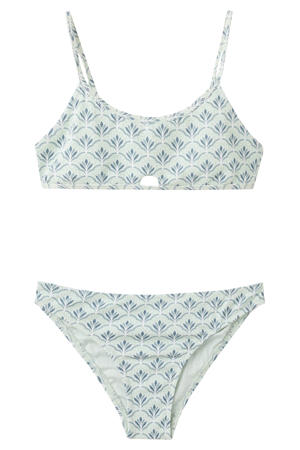 crop bikini blauw/wit