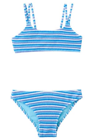 crop bikini gestreept blauw