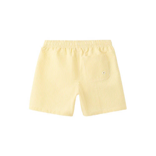 Mango Kids zwemshort gestreept lichtgeel Jongens Katoen Streep - maat 128 afbeelding