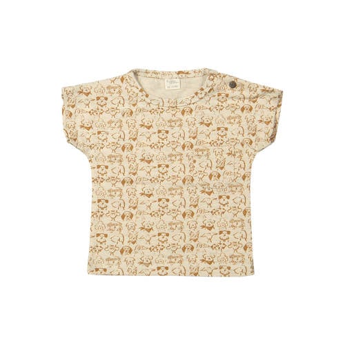 Riffle Amsterdam T-shirt beige Jongens Stretchkatoen Ronde hals All over print - maat 86 afbeelding
