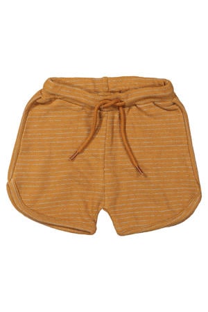 gestreepte casual short bruin
