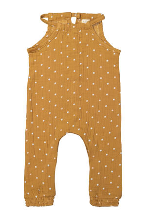 jumpsuit bruin met stippen