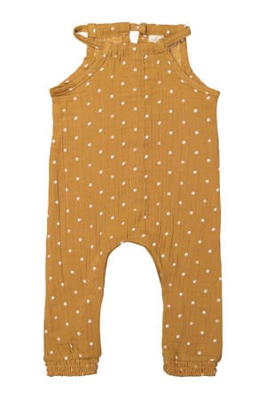 jumpsuit bruin met stippen