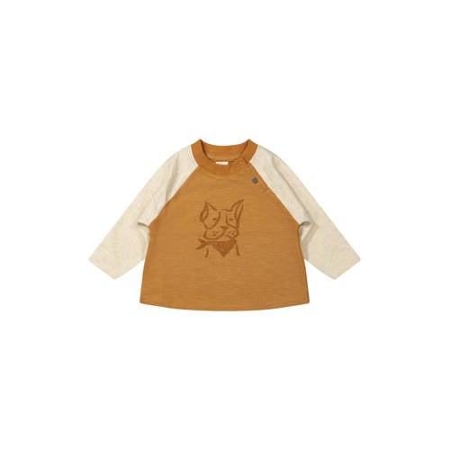 Riffle Amsterdam longsleeve bruin Jongens Stretchkatoen Ronde hals Meerkleurig - maat 92 afbeelding