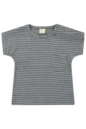gestreepte T-shirt grijs