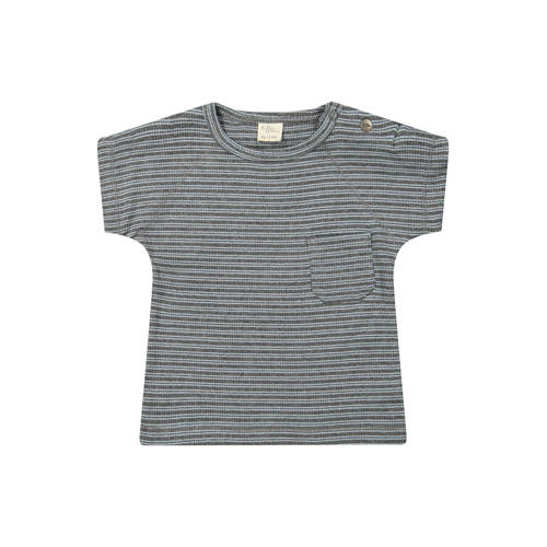 Riffle Amsterdam gestreepte T-shirt grijs Jongens Stretchkatoen Ronde hals - maat 104 afbeelding