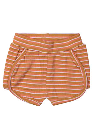 regular waist gestreepte casual short oranje