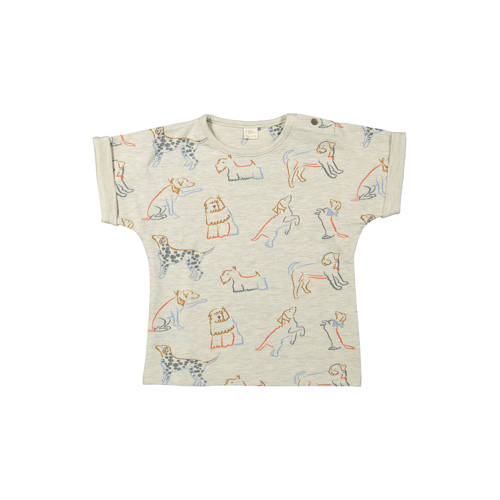Riffle Amsterdam T-shirt beige Jongens Stretchkatoen Ronde hals All over print - maat 92 afbeelding