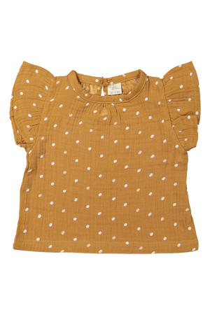 T-shirt met stippen camel