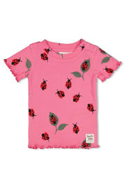 thumbnail: Feetje shortama Lily Ladybug roze/rood