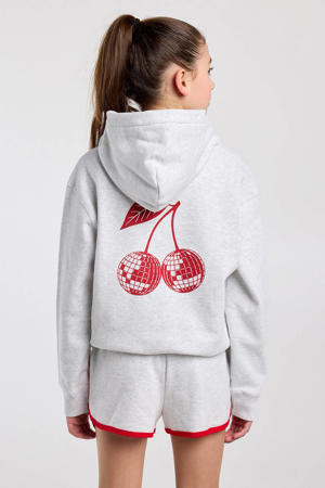 hoodie met backprint lichtgrijs