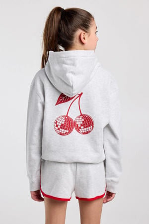 hoodie met backprint lichtgrijs