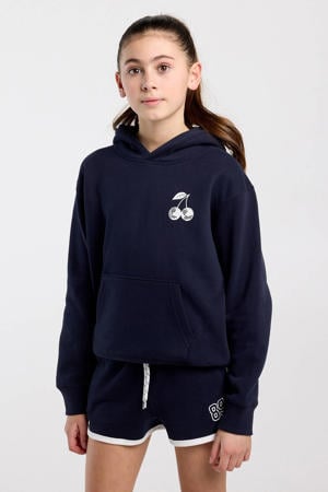 hoodie met backprint donkerblauw