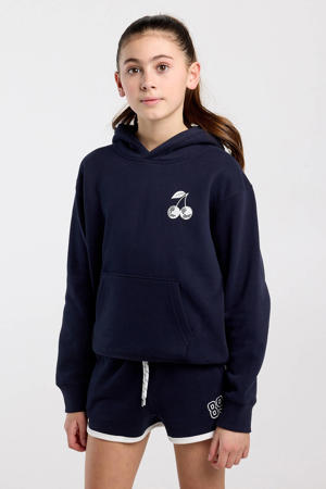 hoodie met backprint donkerblauw