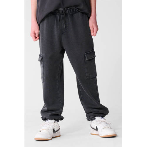 Shoeby regular waist cargobroek antraciet Grijs Jongens Sweat Effen - maat 134/140 afbeelding