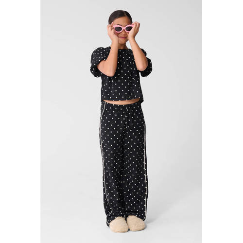 Shoeby Broek Zwart Meisjes Polyester Stip - maat 170/176 afbeelding