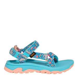 sandalen met all over print - blauw/zalm