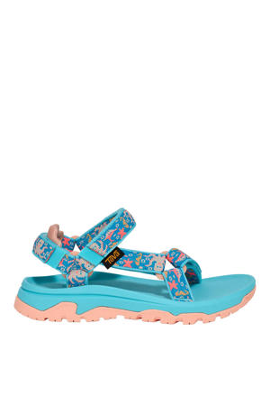 sandalen met all over print - blauw/zalm