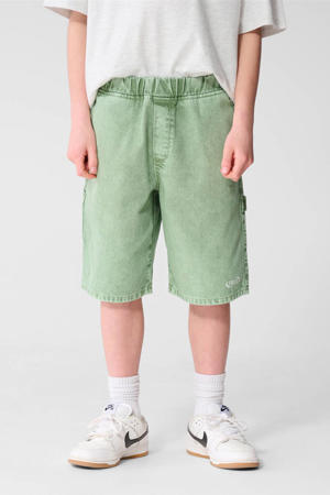 denim short lichtgroen