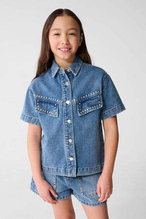 denim blouse blauw
