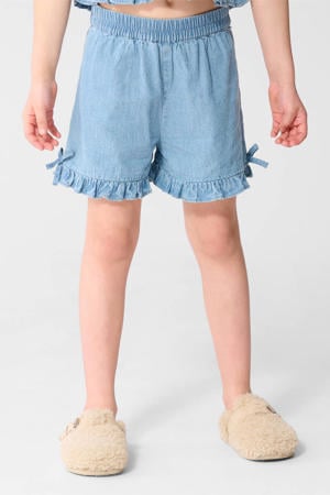 regular high waist short light blue denim