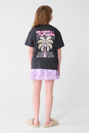 T-shirt met backprint antraciet