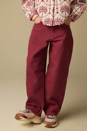 high waist barrel jeans roze