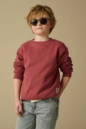 sweater met backprint roodbruin