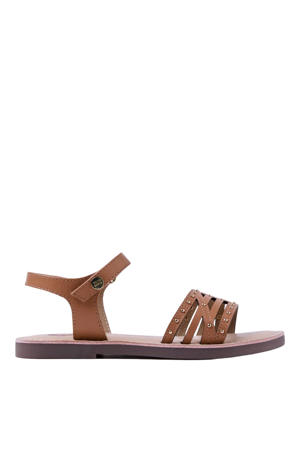 leren sandalen cognac