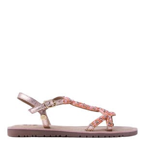 leren sandalen roze