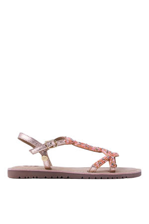 leren sandalen roze