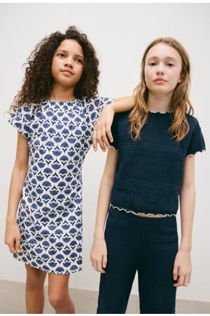 top donkerblauw gebreid