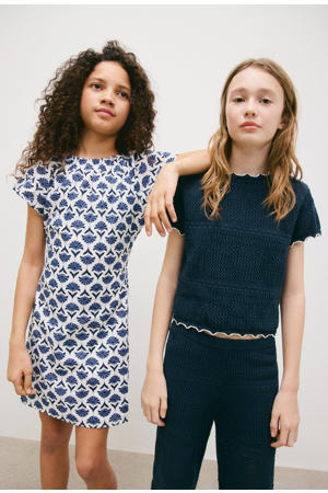 top donkerblauw gebreid