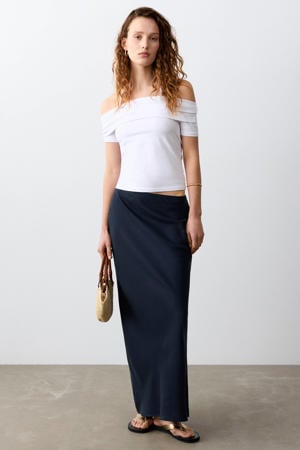 maxi rok donkerblauw