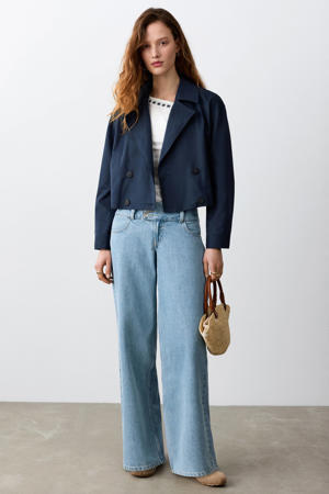 wide leg jeans light blue denim