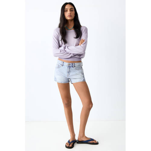 MANGO TEEN short light blue denim Korte broek Blauw Effen - maat 38 afbeelding