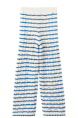 gestreepte casual broek blauw