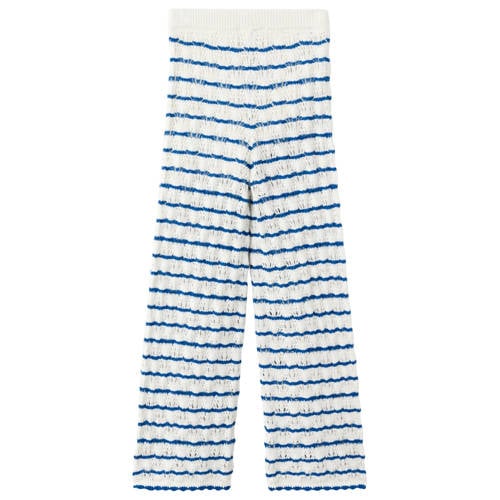 Mango Kids gestreepte casual broek blauw Meisjes Katoen Streep - maat 164 afbeelding
