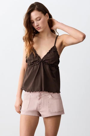 denim short roze