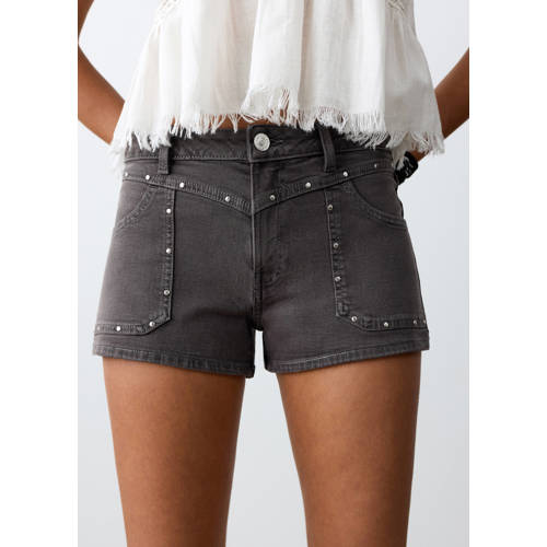 MANGO TEEN short grey denim Korte broek Grijs Meisjes Stretchdenim Effen - maat 32 afbeelding