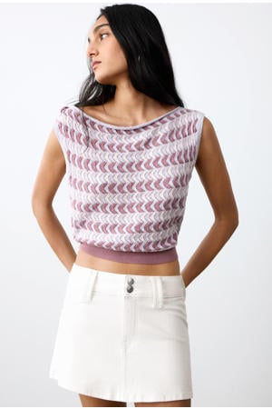 denim mini rok wit