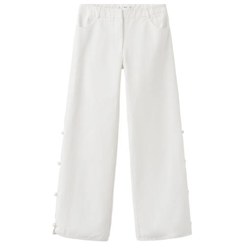 MANGO TEEN baggy jeans wit Meisjes Denim Effen - maat 172(M) afbeelding