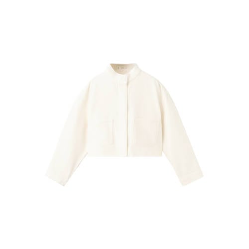 Mango Kids denim zomerjas beige Effen - maat 140 | Jas van Mango Kids afbeelding