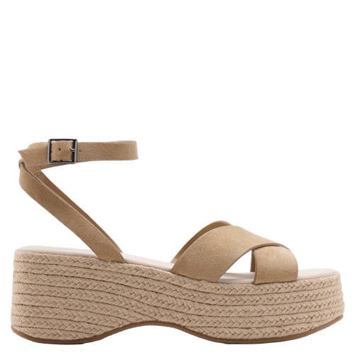 MANGO TEEN plateausandalen lichtbruin Meisjes Polyester - maat 39 afbeelding