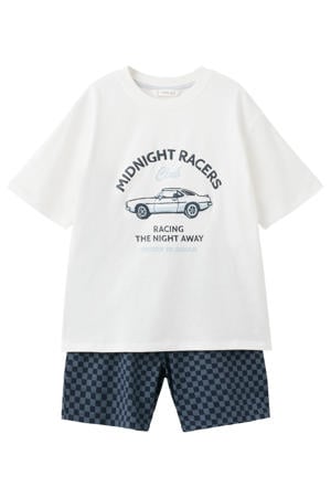 shortama wit/blauw